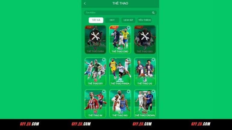 Giới thiệu về sảnh cá cược thể thao 6FF