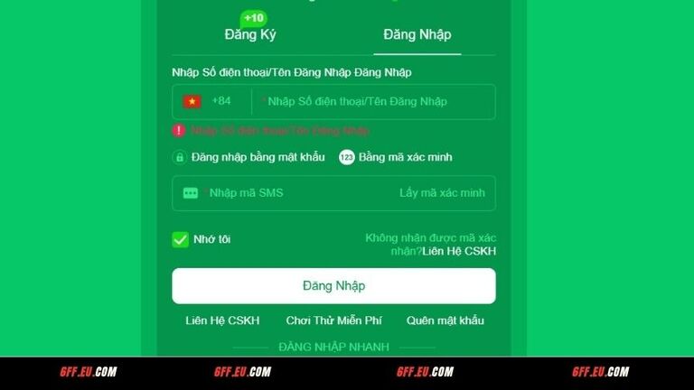 Hướng dẫn truy cập 6FF bằng mã xác minh