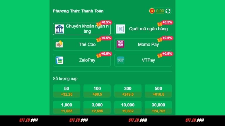 Nạp rút trong 5 phút