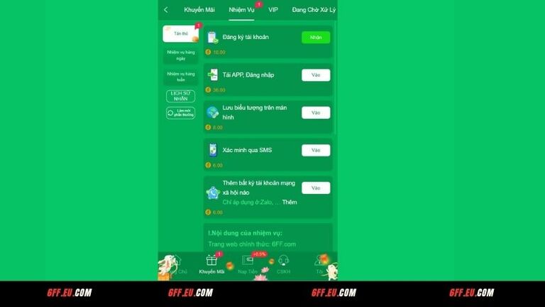 Những lưu ý khi nhận khuyến mãi tại nhà cái 6FF